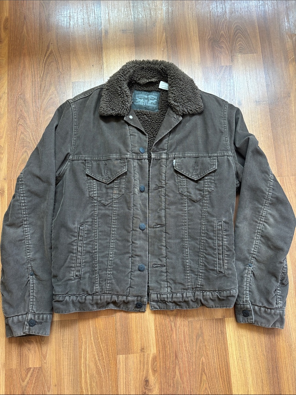 Levi's Dark Brown Sherpa Collar Trucker Jacket